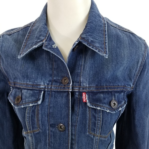 SOLD!!  VTG LEVIS M Denim Blue Jean Jacket Womens - Picture 4 of 8